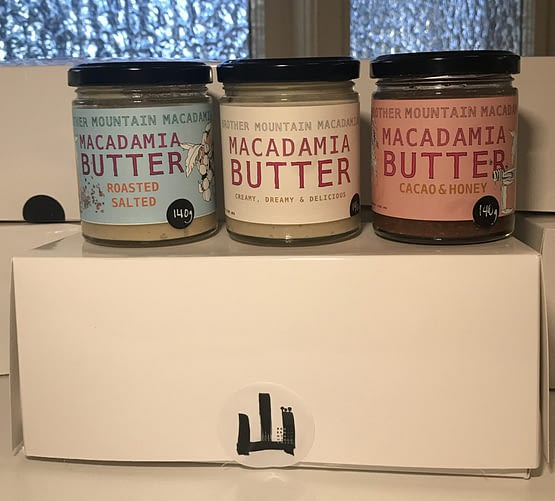 Roasted Salted, Plain and Cacao and Honey Macadamia Butters
